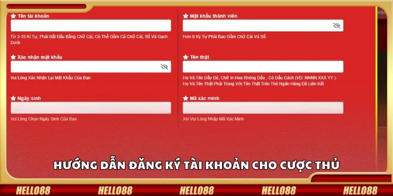 Hướng dẫn đăng ký tài khoản cho cược thủ